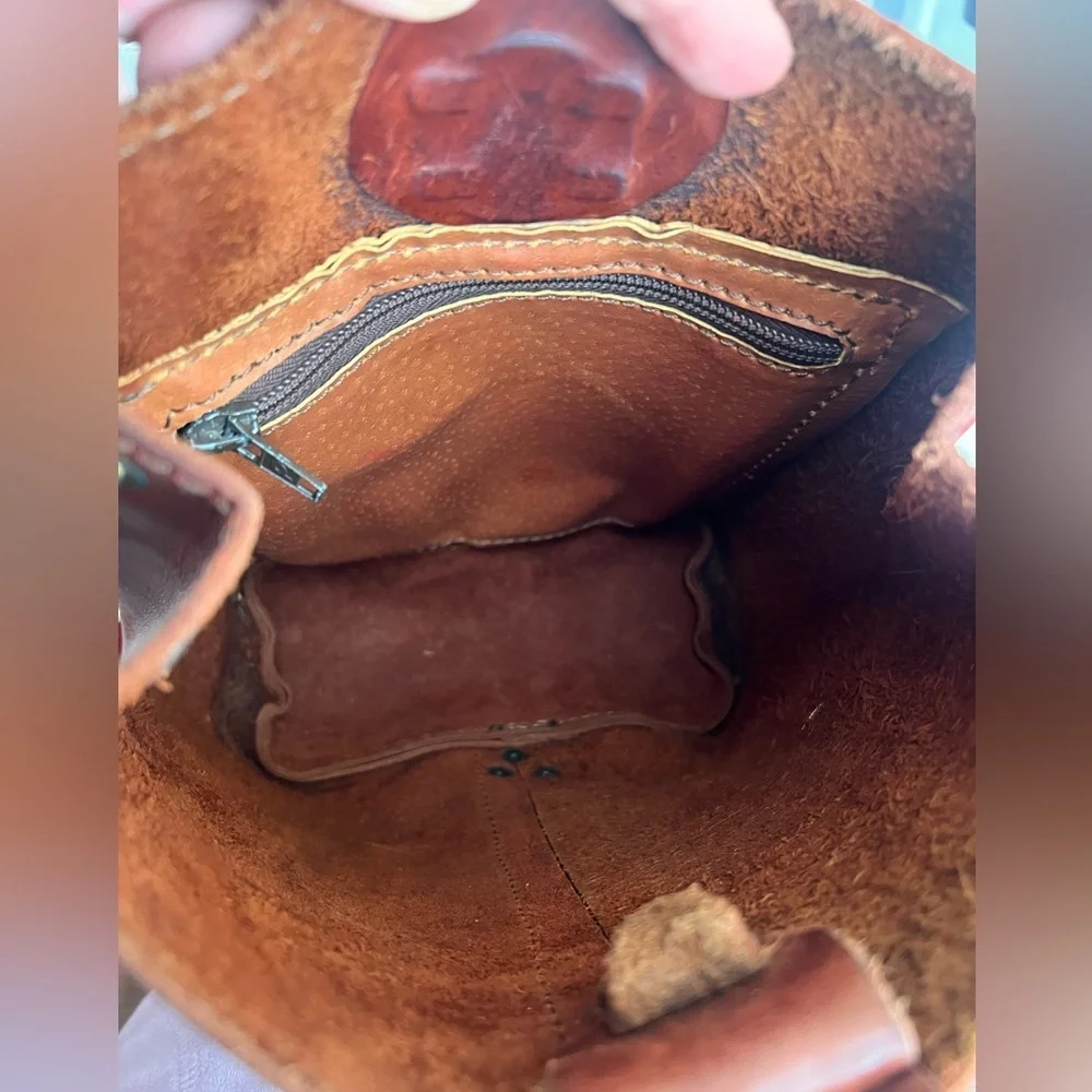 FIOCCHI ITALY vintage 70s handmade real leather backpack unisex